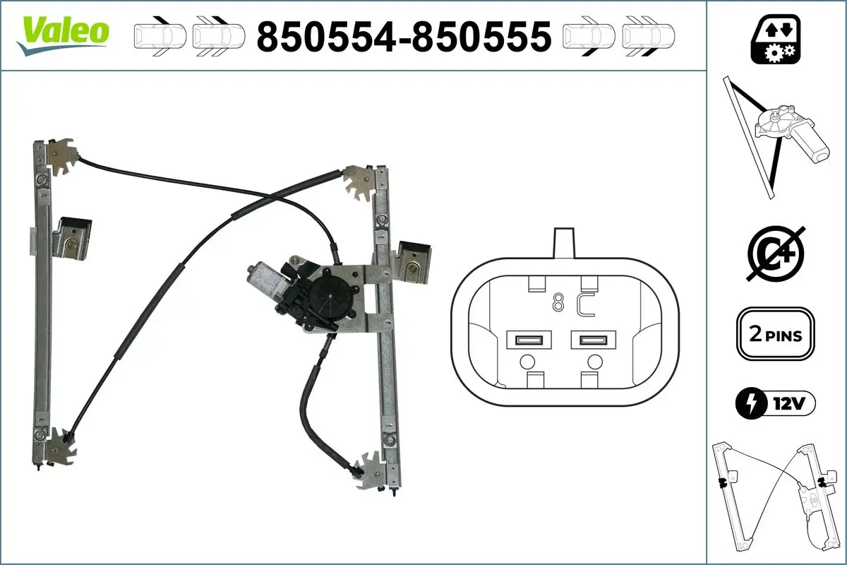 Fensterheber vorne links VALEO 850554