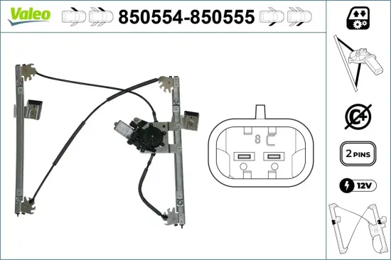 Fensterheber vorne links VALEO 850554 Bild Fensterheber vorne links VALEO 850554