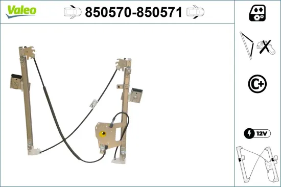 Fensterheber vorne links VALEO 850570 Bild Fensterheber vorne links VALEO 850570