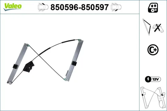 Fensterheber vorne links VALEO 850596 Bild Fensterheber vorne links VALEO 850596