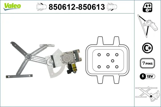 Fensterheber vorne links VALEO 850612 Bild Fensterheber vorne links VALEO 850612