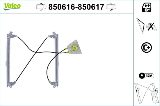 Fensterheber vorne links VALEO 850616 Bild Fensterheber vorne links VALEO 850616