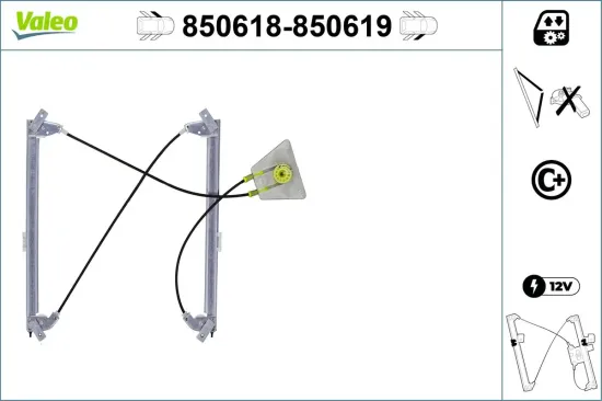 Fensterheber vorne links VALEO 850618 Bild Fensterheber vorne links VALEO 850618