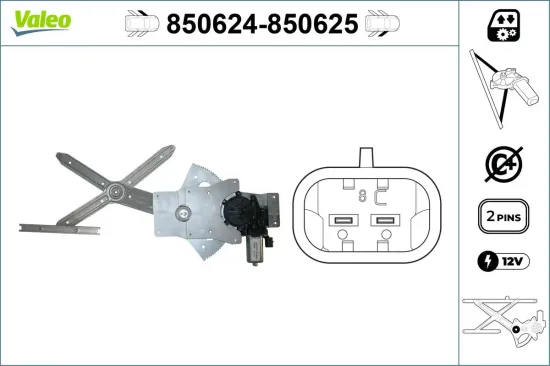 Fensterheber vorne links VALEO 850624 Bild Fensterheber vorne links VALEO 850624