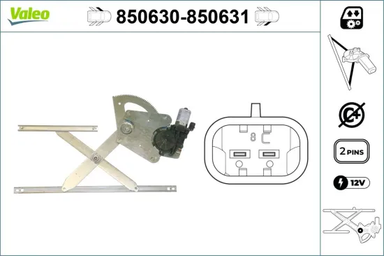 Fensterheber vorne links VALEO 850630 Bild Fensterheber vorne links VALEO 850630