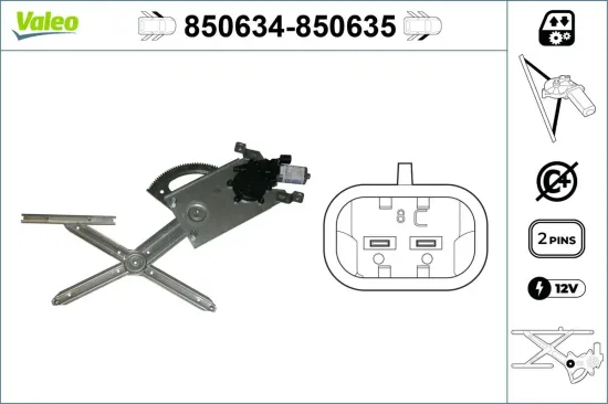 Fensterheber vorne links VALEO 850634 Bild Fensterheber vorne links VALEO 850634