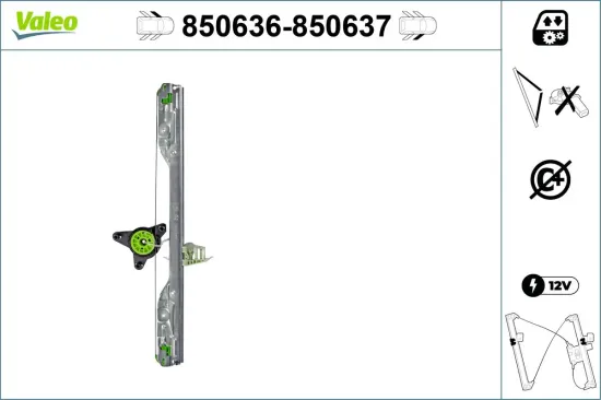 Fensterheber vorne links VALEO 850636 Bild Fensterheber vorne links VALEO 850636