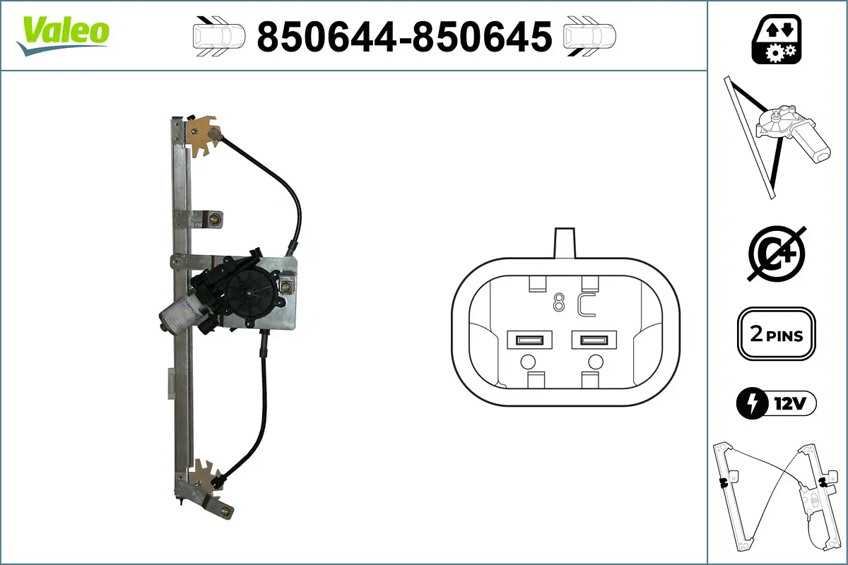 Fensterheber hinten rechts VALEO 850645