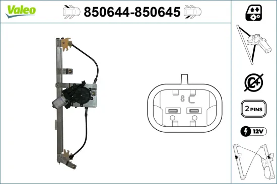 Fensterheber hinten rechts VALEO 850645 Bild Fensterheber hinten rechts VALEO 850645