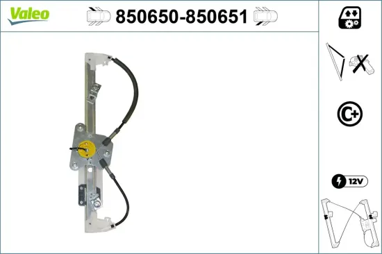 Fensterheber hinten links VALEO 850650 Bild Fensterheber hinten links VALEO 850650