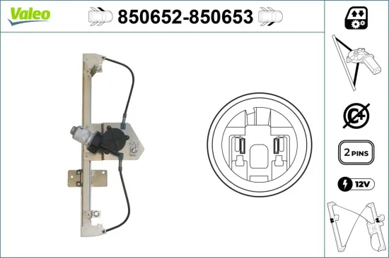 Fensterheber vorne links VALEO 850652 Bild Fensterheber vorne links VALEO 850652