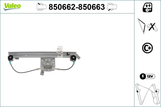 Fensterheber hinten links VALEO 850662 Bild Fensterheber hinten links VALEO 850662