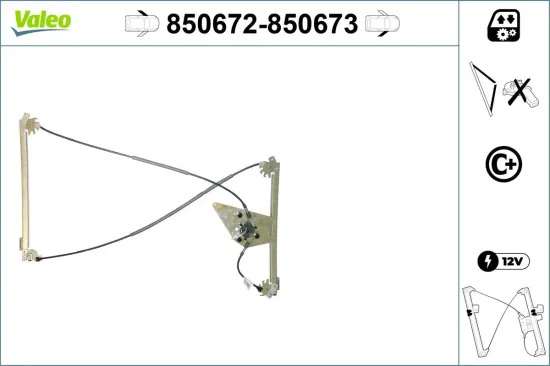 Fensterheber vorne links VALEO 850672 Bild Fensterheber vorne links VALEO 850672