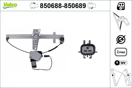 Fensterheber vorne rechts VALEO 850689 Bild Fensterheber vorne rechts VALEO 850689