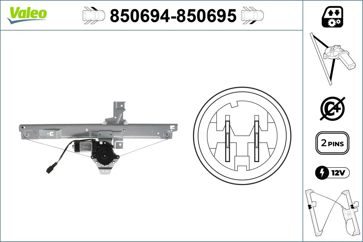 Fensterheber 12 V vorne links VALEO 850694