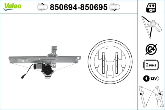 Fensterheber 12 V vorne links VALEO 850694 Bild Fensterheber 12 V vorne links VALEO 850694