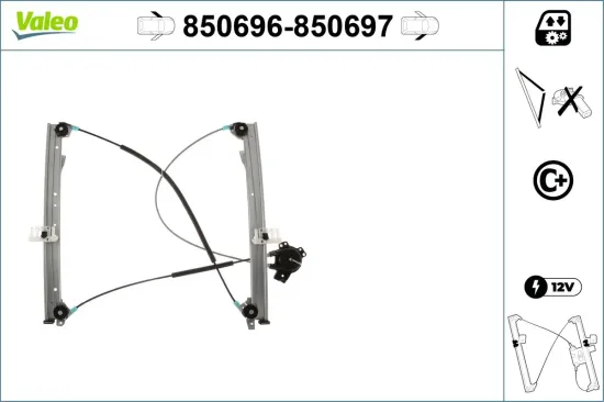 Fensterheber vorne links VALEO 850696 Bild Fensterheber vorne links VALEO 850696