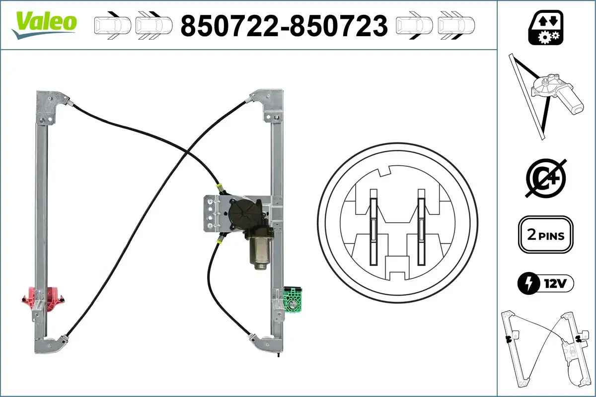Fensterheber 12 V vorne links VALEO 850722