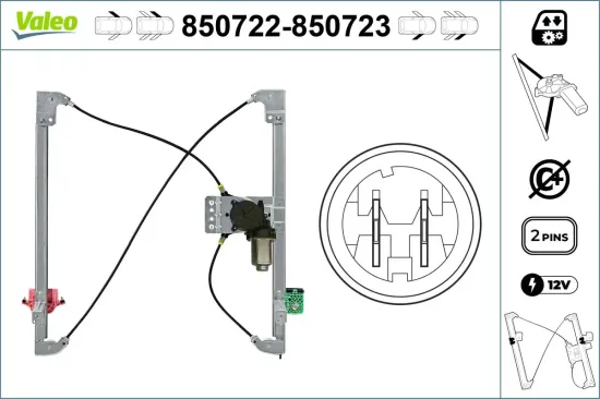 Fensterheber 12 V vorne links VALEO 850722 Bild Fensterheber 12 V vorne links VALEO 850722