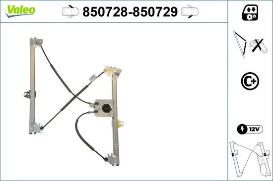 Fensterheber vorne links VALEO 850728 Bild Fensterheber vorne links VALEO 850728