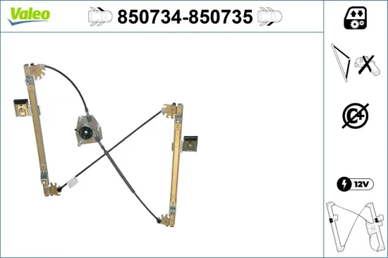 Fensterheber vorne rechts VALEO 850735 Bild Fensterheber vorne rechts VALEO 850735