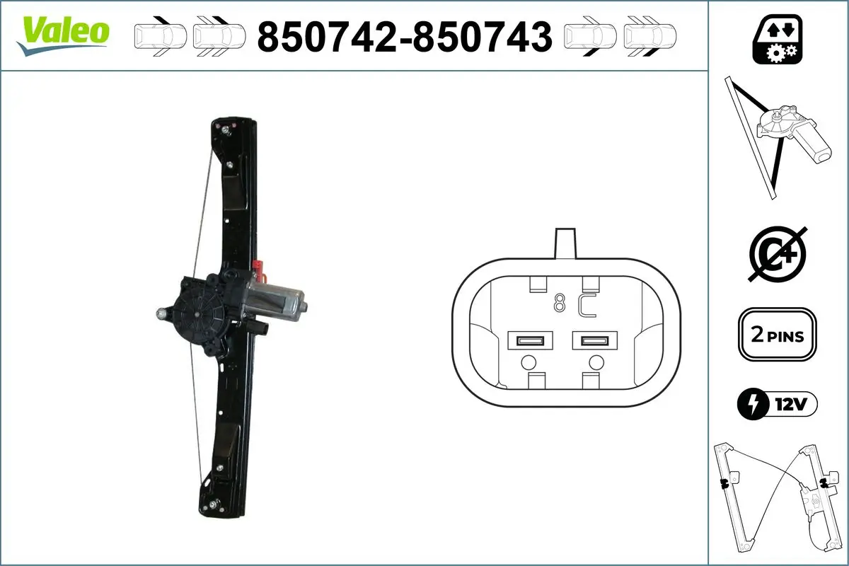 Fensterheber vorne links VALEO 850742