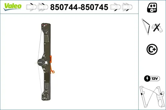 Fensterheber vorne links VALEO 850744 Bild Fensterheber vorne links VALEO 850744