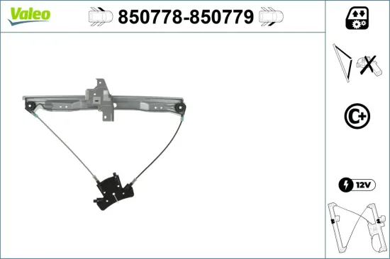 Fensterheber vorne links VALEO 850778 Bild Fensterheber vorne links VALEO 850778