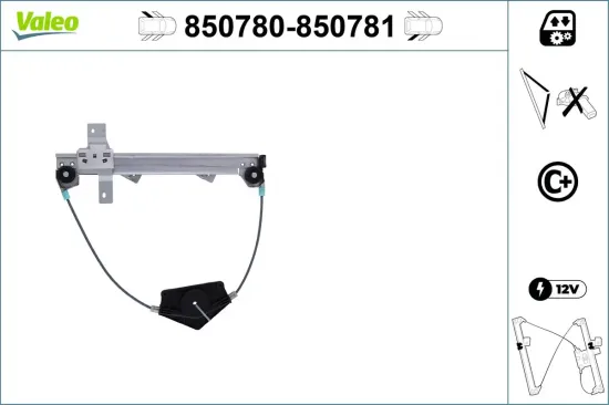 Fensterheber hinten links VALEO 850780 Bild Fensterheber hinten links VALEO 850780