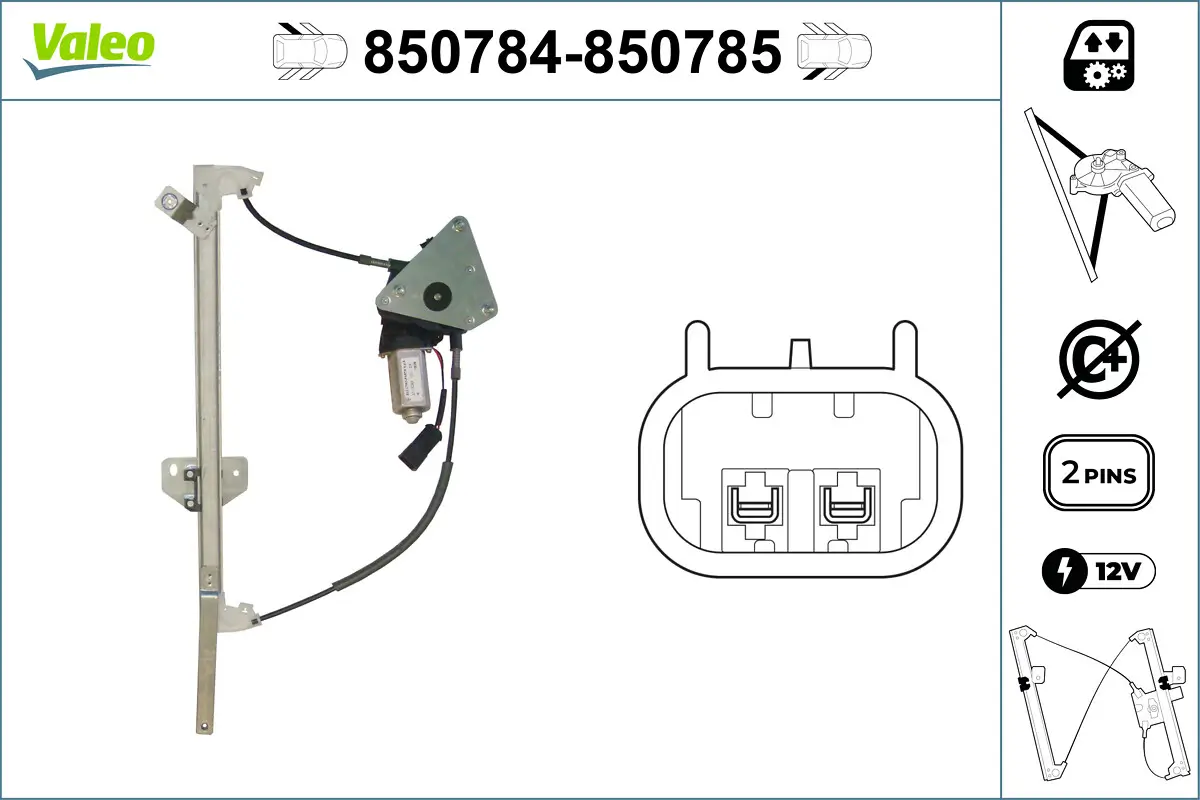 Fensterheber hinten links VALEO 850784