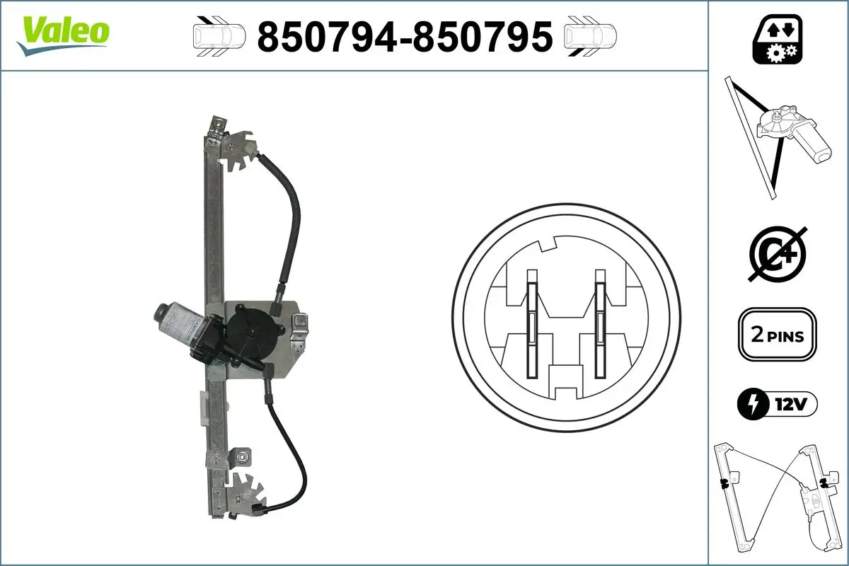 Fensterheber hinten links VALEO 850794