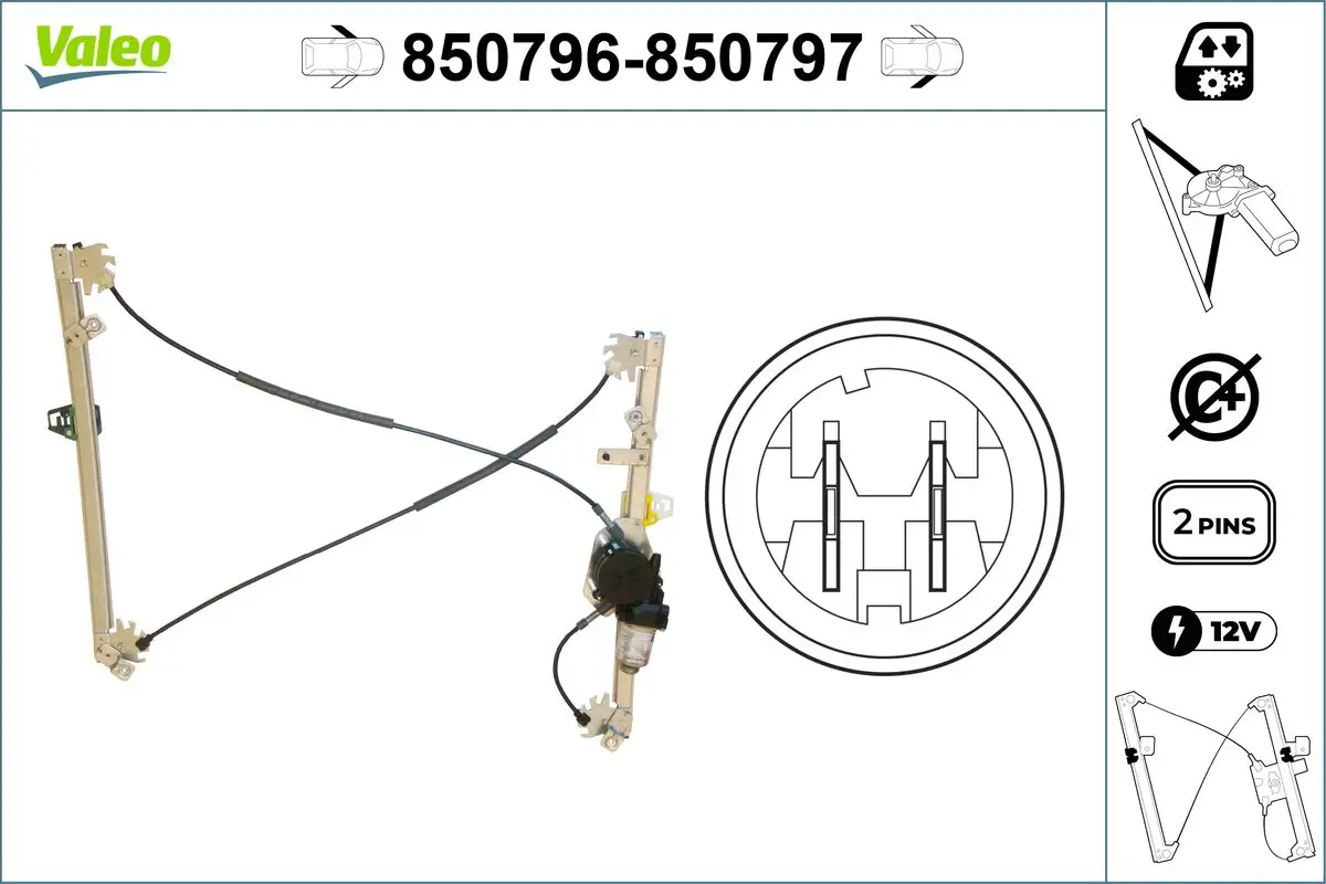 Fensterheber vorne links VALEO 850796