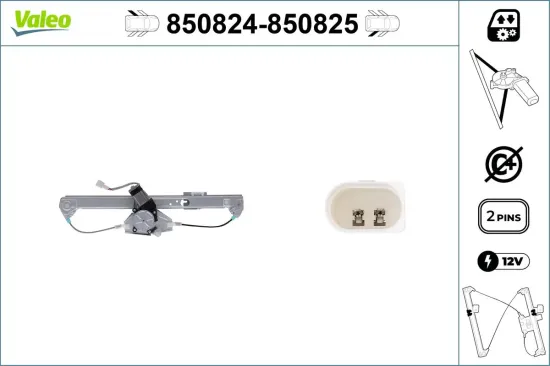 Fensterheber hinten links VALEO 850824 Bild Fensterheber hinten links VALEO 850824