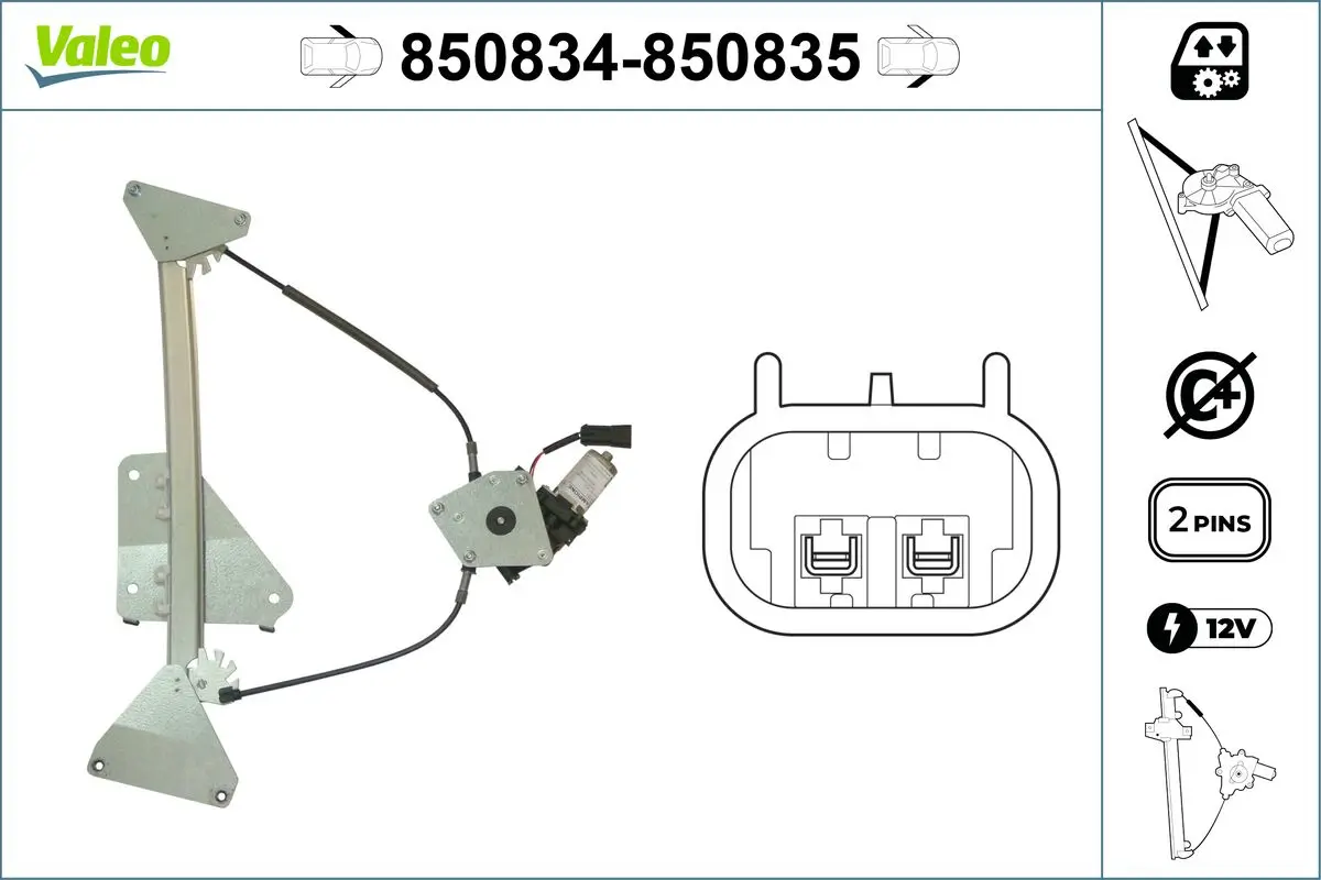 Fensterheber vorne links VALEO 850834