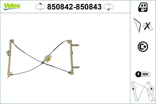 Fensterheber vorne links VALEO 850842 Bild Fensterheber vorne links VALEO 850842