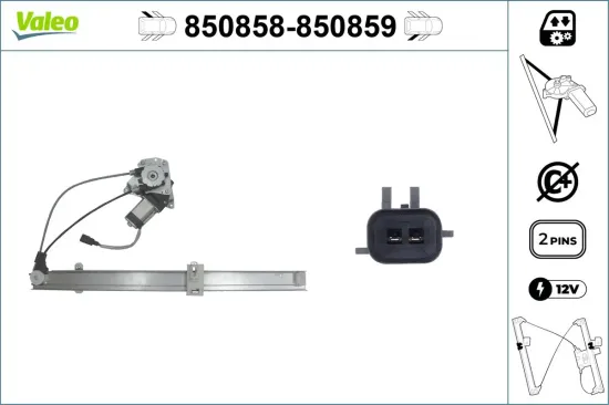 Fensterheber hinten links VALEO 850858 Bild Fensterheber hinten links VALEO 850858