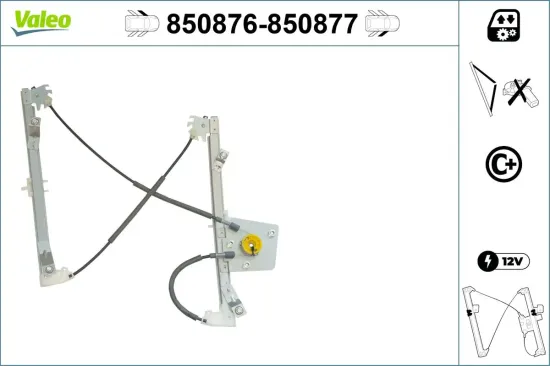 Fensterheber vorne links VALEO 850876 Bild Fensterheber vorne links VALEO 850876