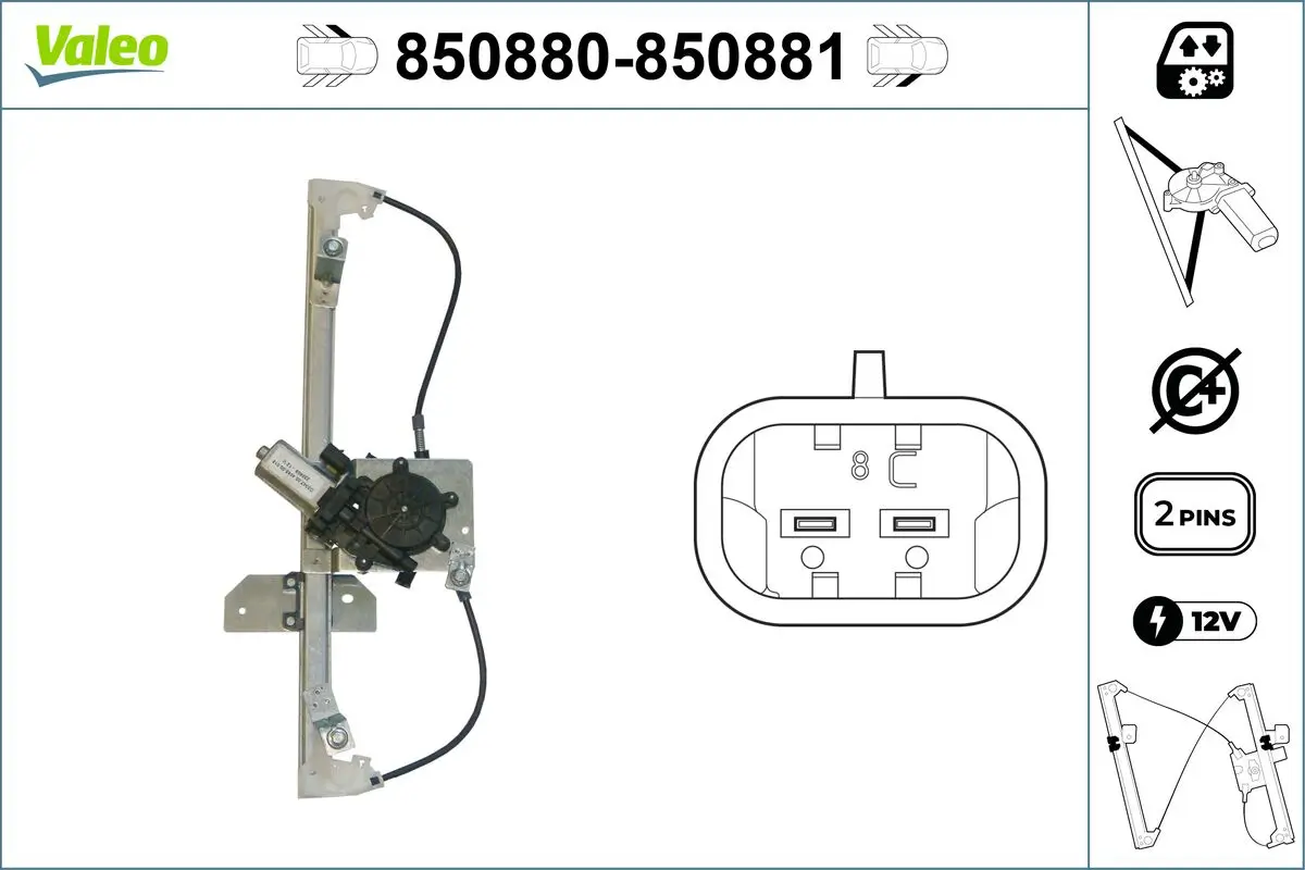 Fensterheber vorne links VALEO 850880