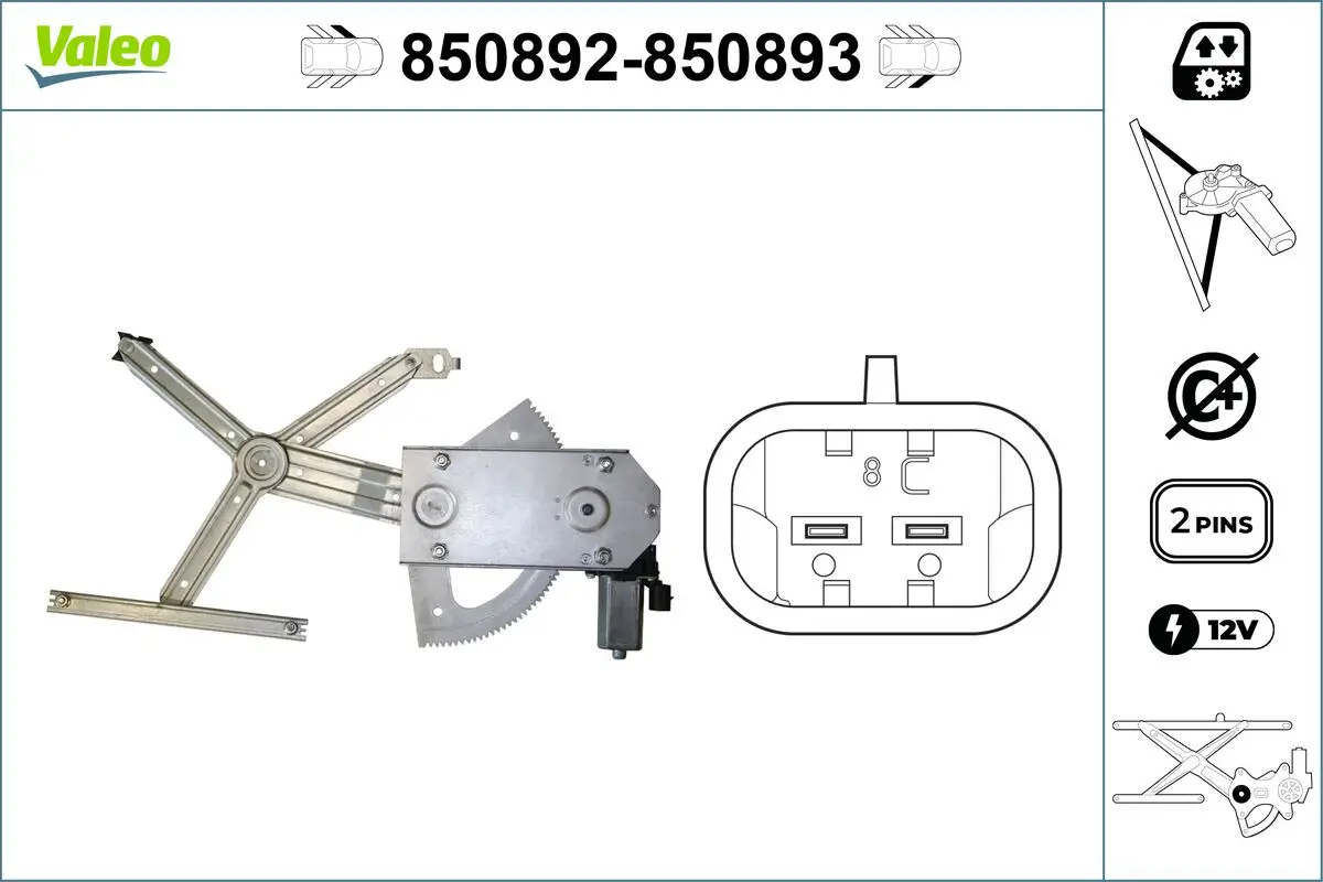 Fensterheber vorne links VALEO 850892