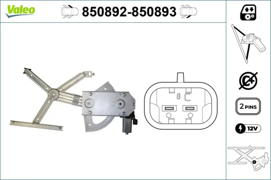 Fensterheber vorne links VALEO 850892 Bild Fensterheber vorne links VALEO 850892