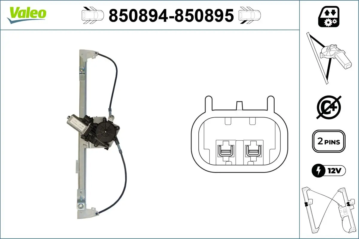 Fensterheber hinten links VALEO 850894