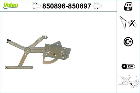 Fensterheber vorne links VALEO 850896 Bild Fensterheber vorne links VALEO 850896