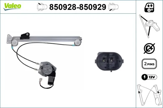 Fensterheber hinten links VALEO 850928 Bild Fensterheber hinten links VALEO 850928