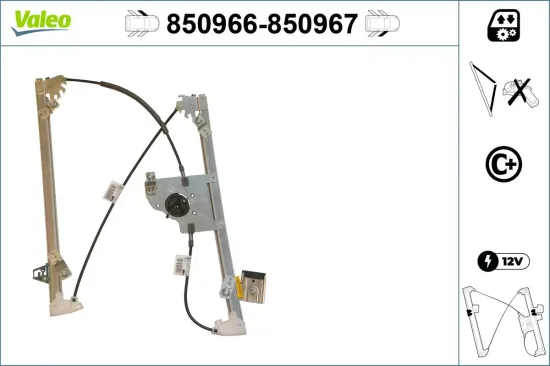 Fensterheber vorne links VALEO 850966 Bild Fensterheber vorne links VALEO 850966