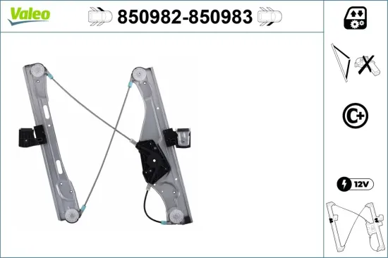Fensterheber vorne links VALEO 850982 Bild Fensterheber vorne links VALEO 850982