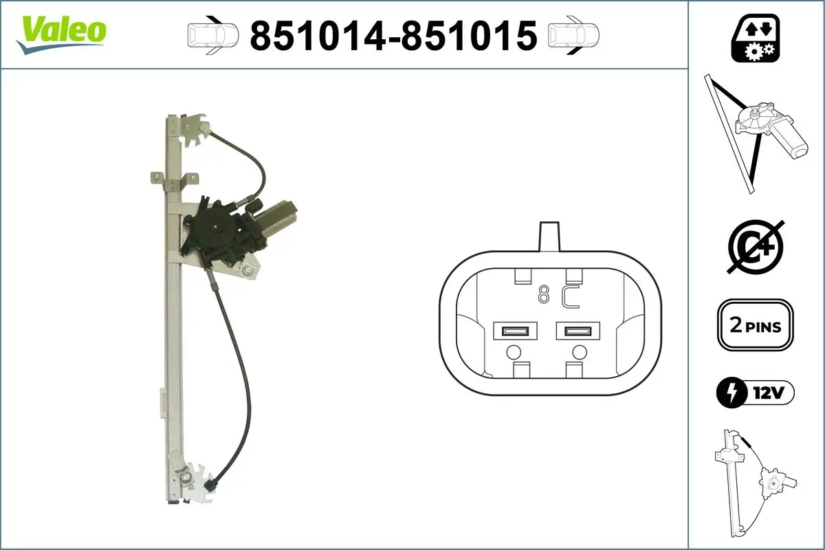 Fensterheber vorne links VALEO 851014