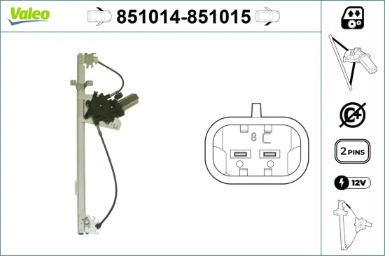 Fensterheber vorne links VALEO 851014 Bild Fensterheber vorne links VALEO 851014