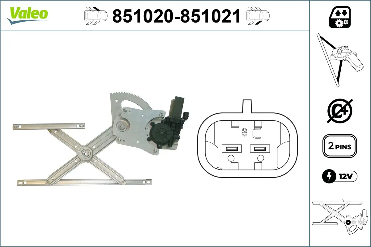 Fensterheber vorne links VALEO 851020