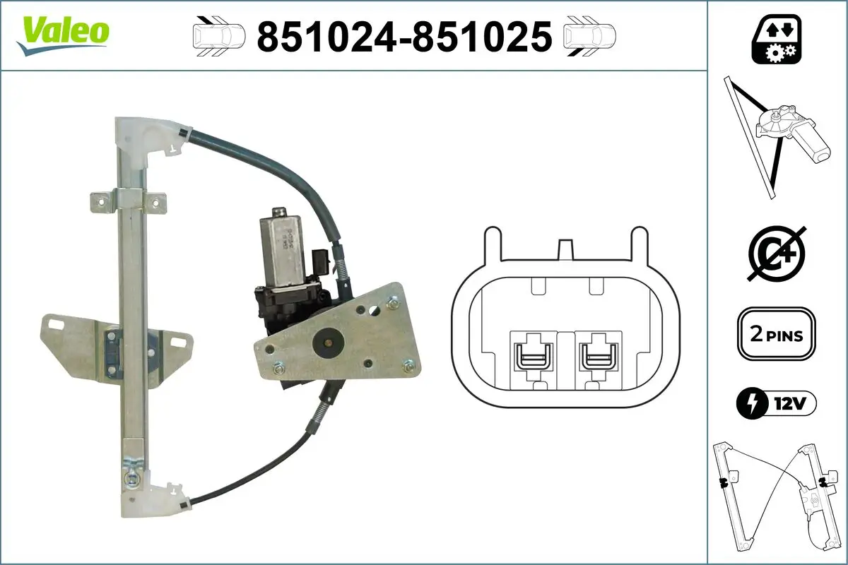 Fensterheber hinten links VALEO 851024