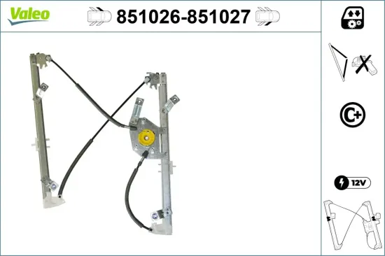 Fensterheber vorne links VALEO 851026 Bild Fensterheber vorne links VALEO 851026